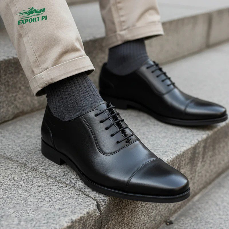 Cap-Toe Oxford Shoe Black - Image 5