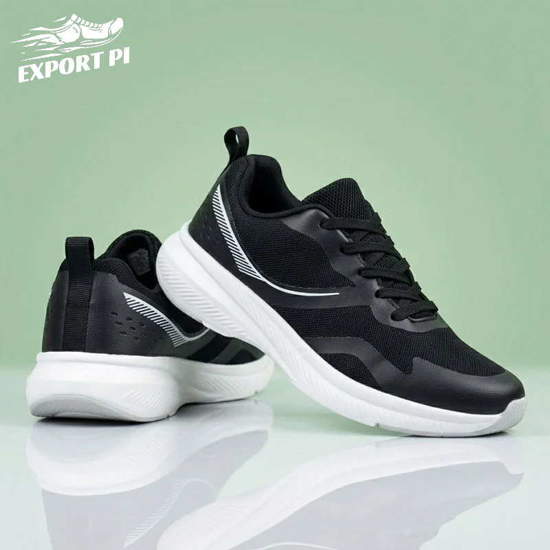Black White Motion Sports Shoes