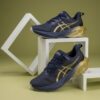 Asics Navy Blue & Gold sneakers