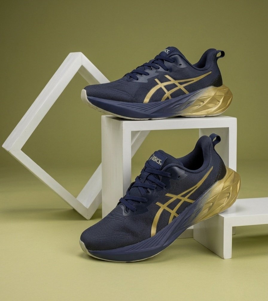 Asics Navy Blue & Gold sneakers